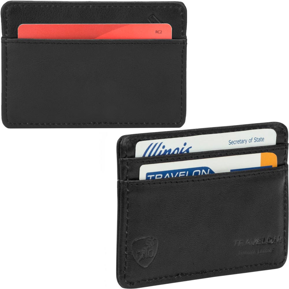 RFID Blocking Leather Card Sleeve by Travelon (72218)