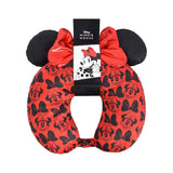 Disney Minnie Mouse - Almohada de viaje para el cuello, color rojo, orejas 3D y lazo