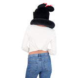 Disney Minnie Mouse - Sudadera con capucha para el cuello, color negro