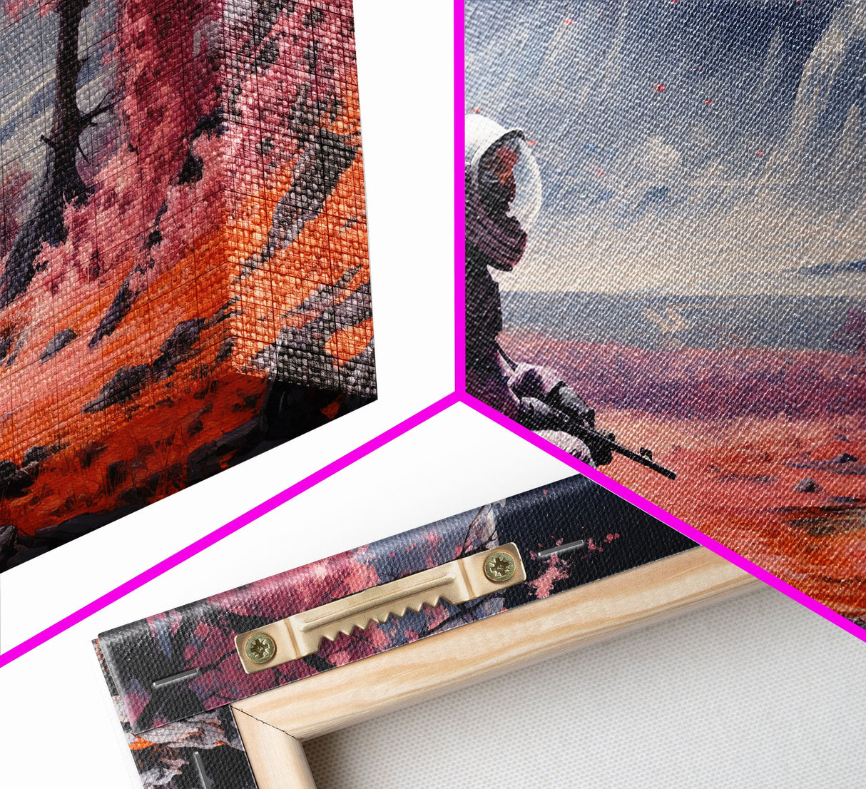 Framed Canvas Print - Stranded - Astronaut Stranded on an Alien Planet, Scifi Wall Art, Science Fiction, Dystopian Space Travel Art
