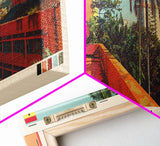 Accra, Ghana Panoramic Canvas Print, Accra, Ghana Painting, Ghana Art, Accra Travel Poster, Travel Art, Guest Room Painting
