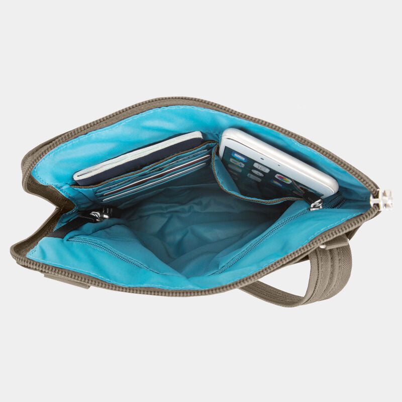 Bandolera clásica antirrobo delgada con doble cremallera de Travelon
