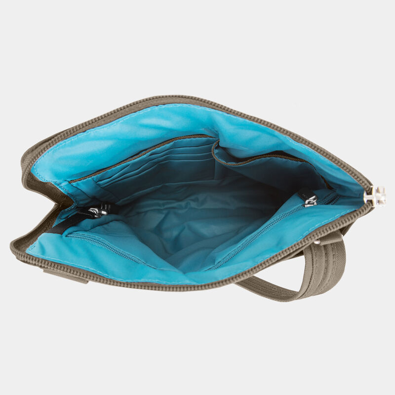 Bandolera clásica antirrobo delgada con doble cremallera de Travelon
